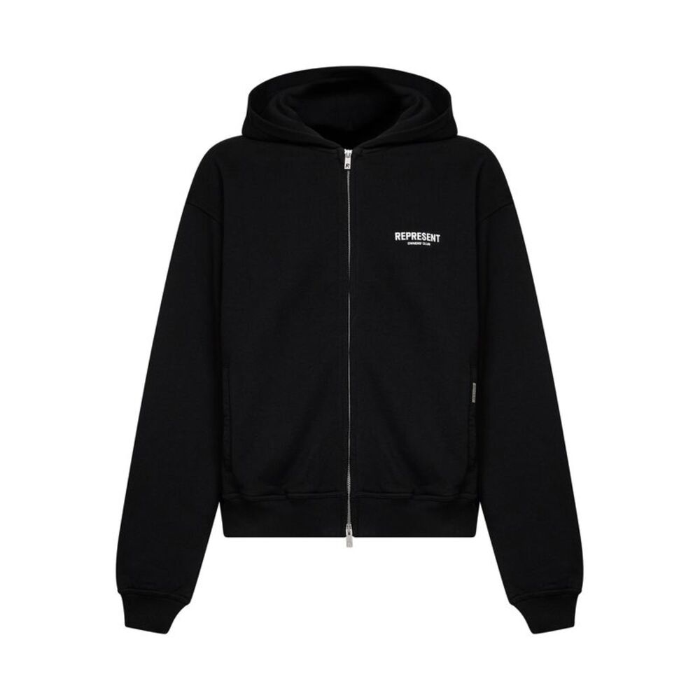 Represent Men Black Represent Owners Club Zip-Up Hoodie